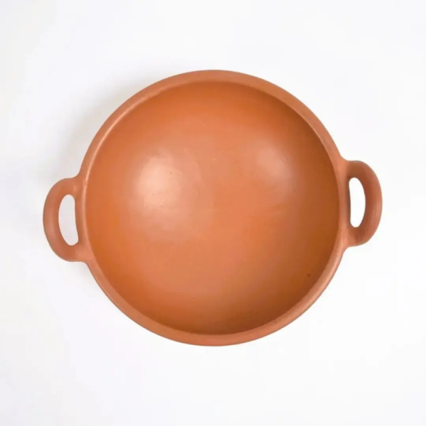 100% Natural Unglazed Terracotta Clay Cooking Pot (Kadai/Wok) – Traditional, Eco-friendly, and Healthy Cookware