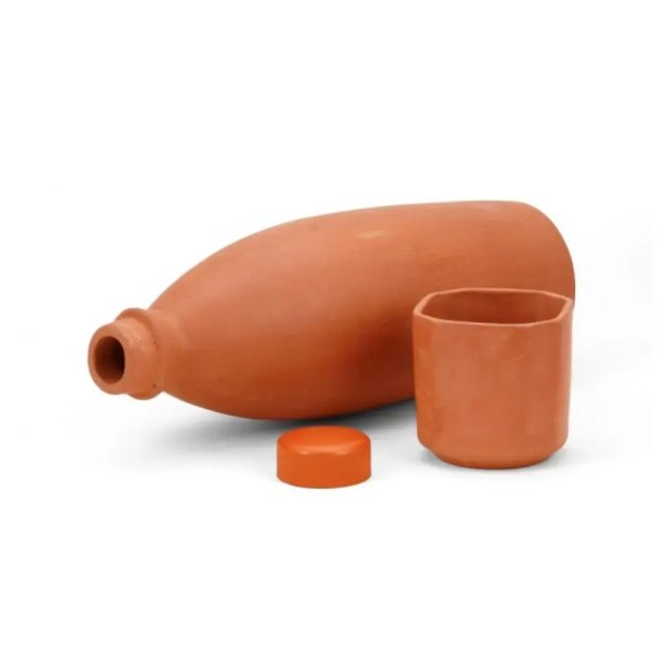 Eco-Friendly Terracotta Water Bottle - Handmade with Natural Clay