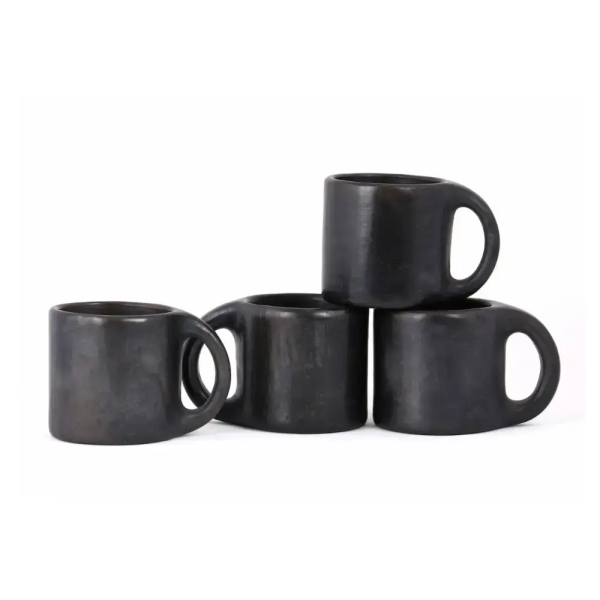 Handcrafted Black Clay Cups - Traditional Elegance