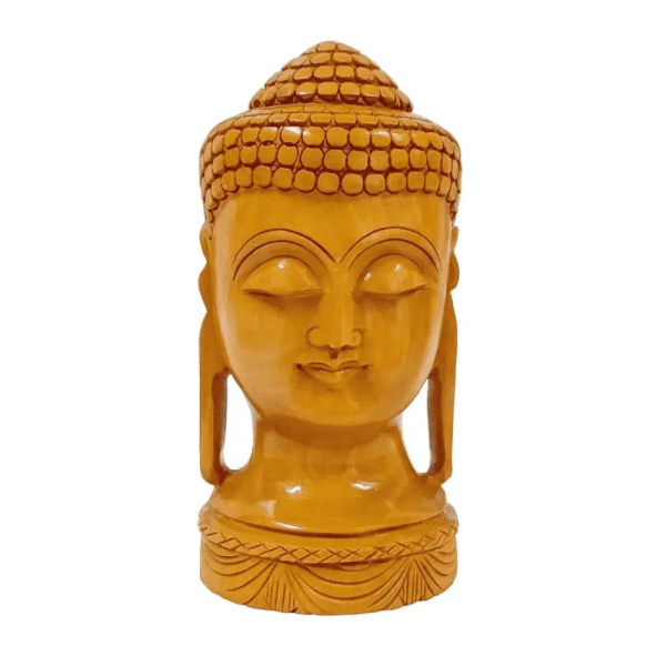 Handcrafted Wooden Meditating Buddha Statue - GI Tag (Uttar Pradesh)