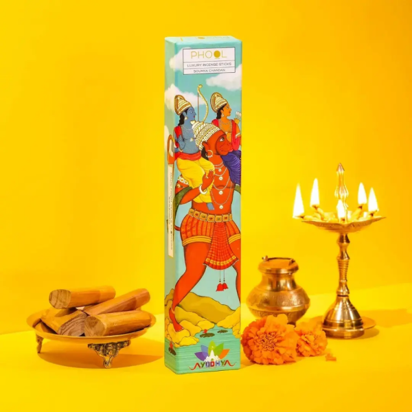 Phool Ayodhya Incense Sticks - Soumya Chandan Fragrance Flowers Offered at Ayodhya Temples (40 Sticks)