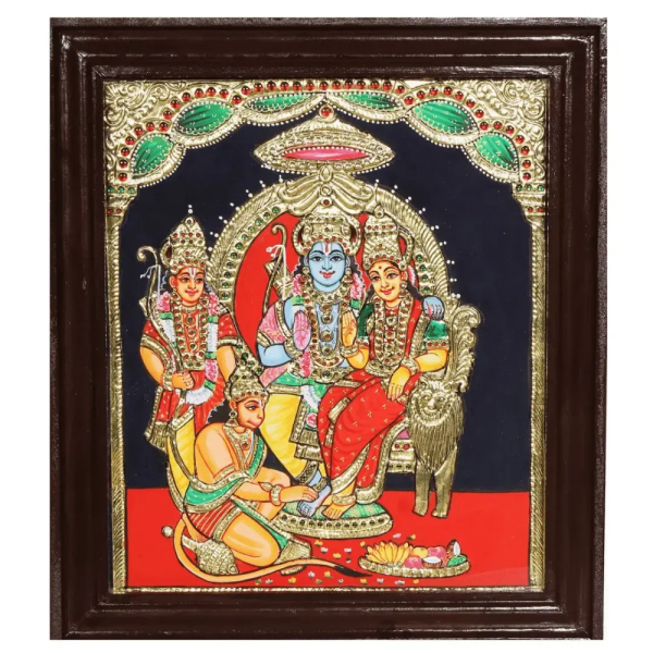 Ram Darbar & Hunuman Ji Gold Tanjore Art