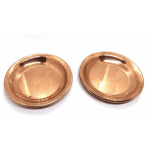 Small Copper / Tamba Pooja Plate - Set of 10