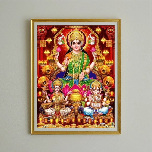Laxmi Ji , Saraswati Ji , Ganesh Ji Photoframe