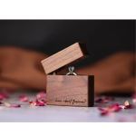 Customize Magnetic Wooden Ring Box - Set of 2 (Couple) for Engagement / Anniversary