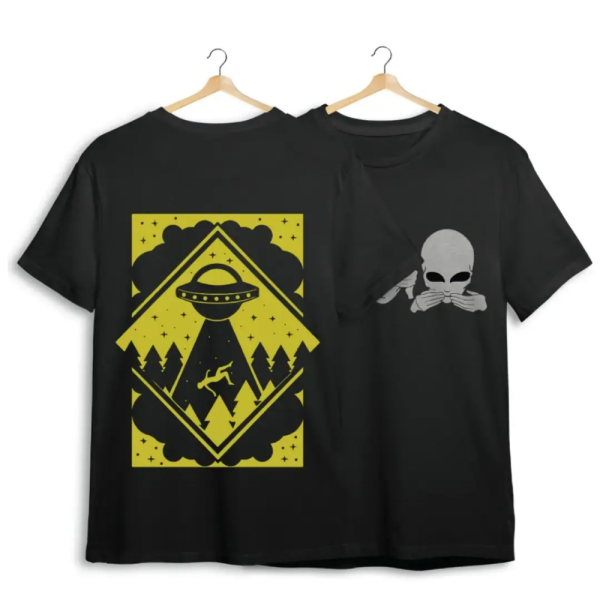 3 Aliens - Black Oversized Tshirt